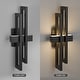 preview thumbnail 30 of 33, Modern Geometric Matte Black LED Flush Mount Wall Sconce Set of 2 or 1