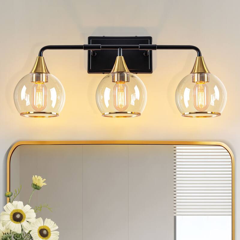 Starsky 3/4 Lights Modern Vanity Light Clear Globe Glass Shades