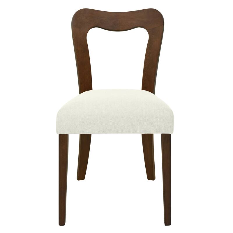 Dining Chairs Set of 2, Fabric Upholstered Dining Room Chairs Kitchen Side Chairs with Padded Seat and Open Back