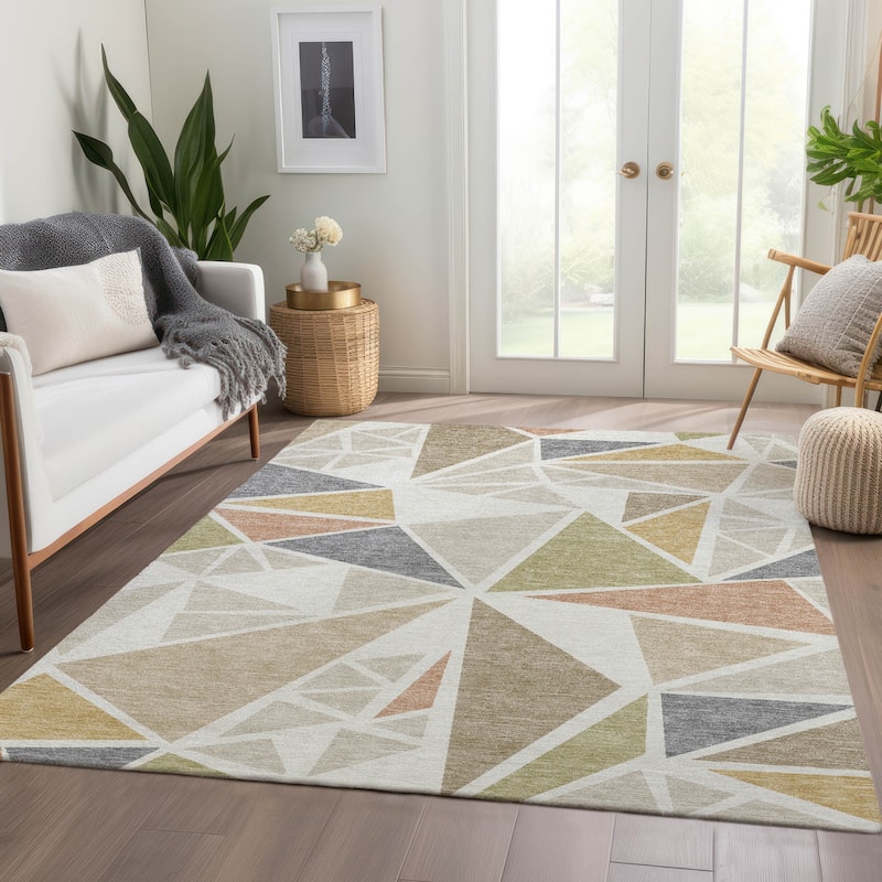 Premium Washable Super Soft Contemporary Mosaic Mayfield Rug