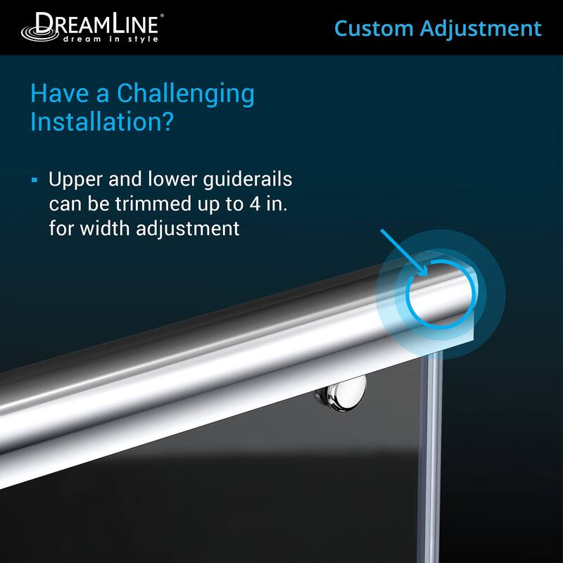 DreamLine Charisma 56-60 in. W x 76 in. H Frameless Bypass Sliding Shower Door - 56" - 60" W