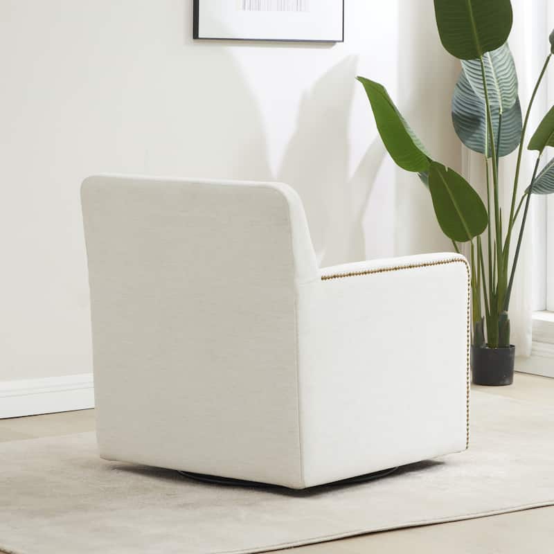 Tobias Swivel Accent Chair with Nailhead Trim by Greyson Living