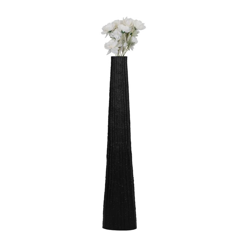 Sagebrook Home Metal, Ribbed Floor Vase, Elegant Accent