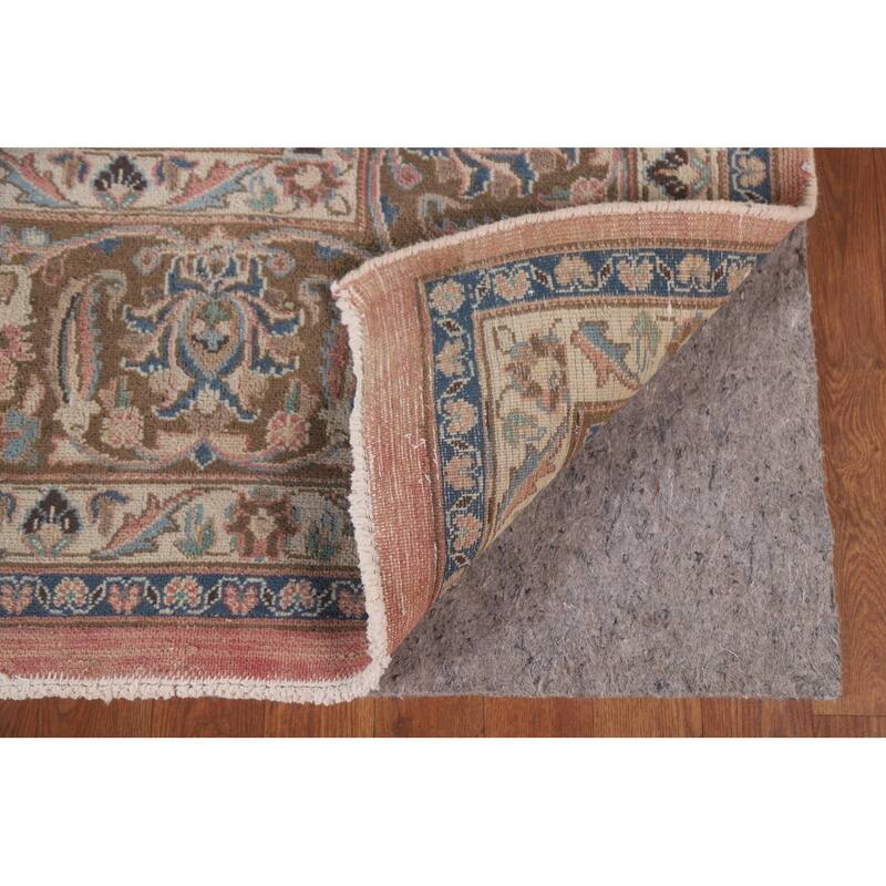 Hand Knotted Oriental 100% Wool Carpet Traditional Floral Pink Kashan Area Rug - 12' 5'' X 9' 5''