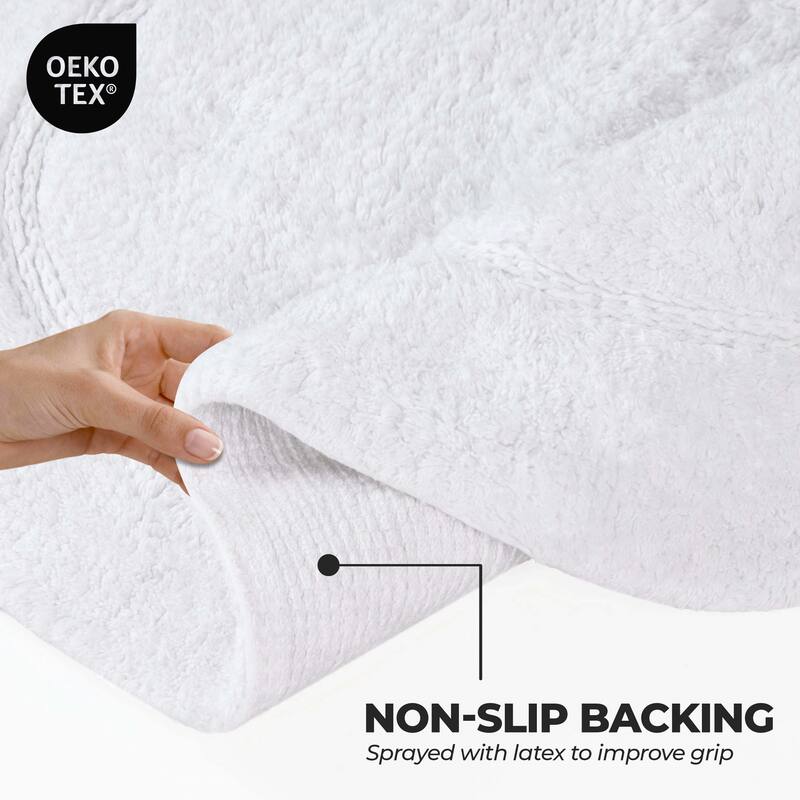 Superior Cotton Non-slip Oval Bath Rug - (Set of 2)