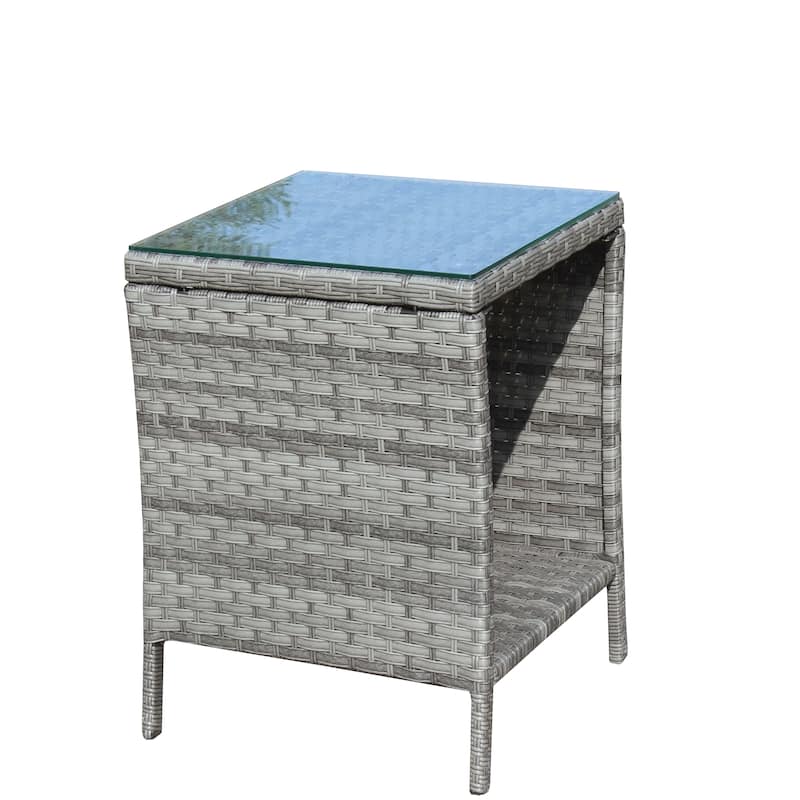 Outdoor patio Furniture 1 Coffee table with clear tempered glass
