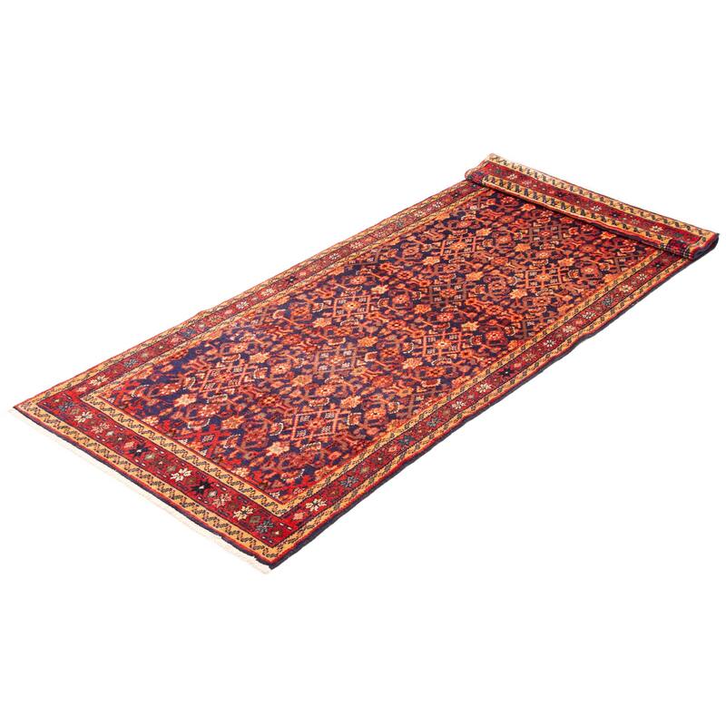 ECARPETGALLERY Hand-knotted Andelz Navy Wool Rug - 3'8 x 9'8