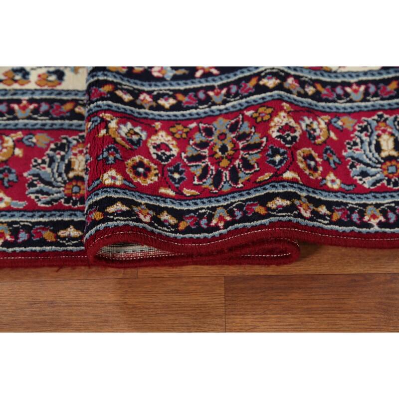 Floral Ivory Mashad Turkish Rug Machine Made Carpet - 6'4" x 9'6"