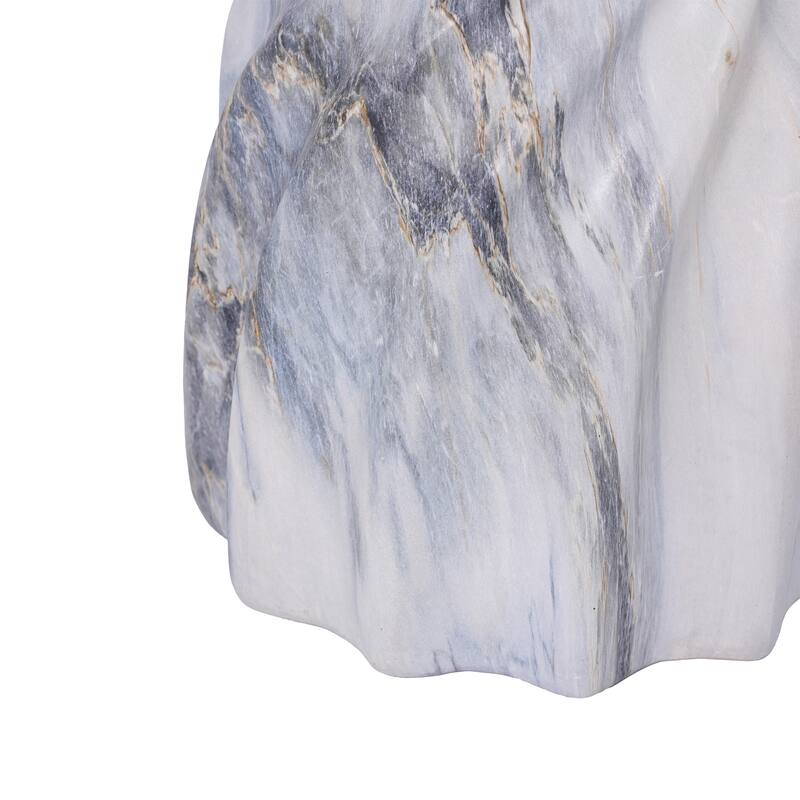 Christopher Knight Home Lysandros 19.29"H Modern Outdoor Concrete Side Table with Sculptural Fluted Design