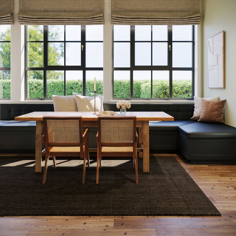 Nate Berkus Crosby Solid Wool Cozy Area Rug - 4' x 6' - Brown