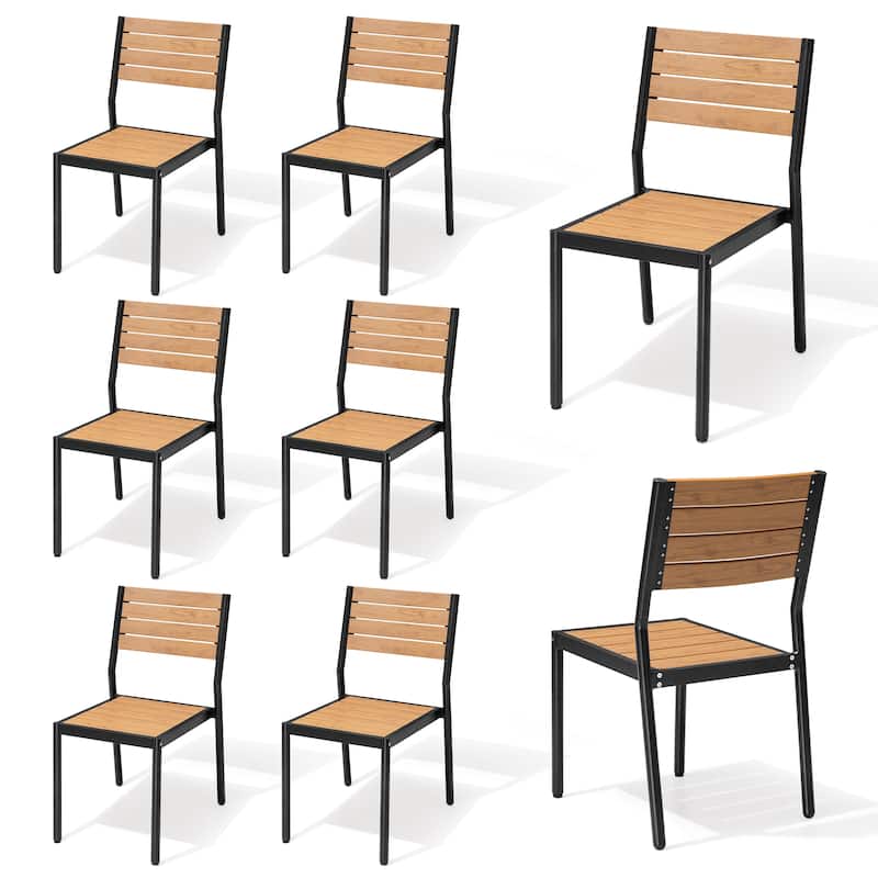 Outdoor Dining Chairs Modern Aluminum Stackable Armless Chairs for Patio