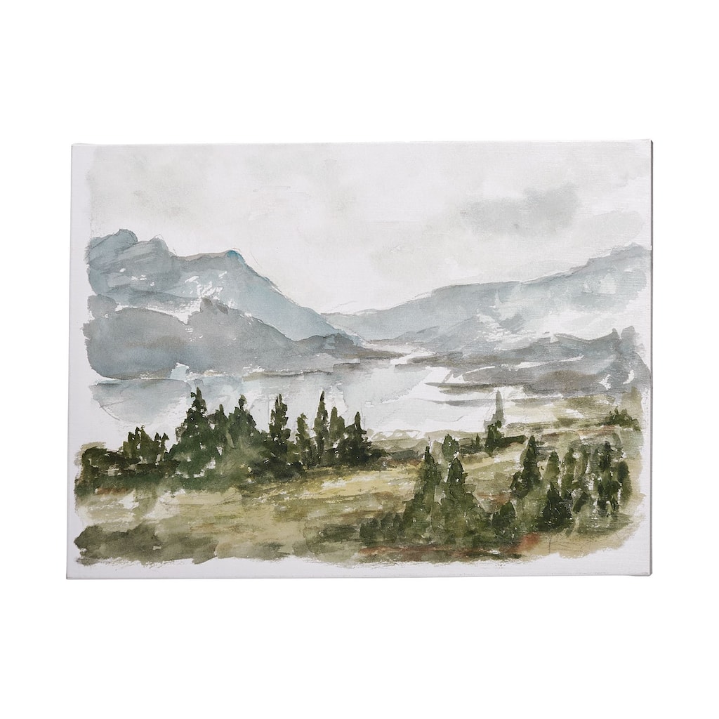 Overcast Reservoir I (48 x 36) Canvas Art Print
