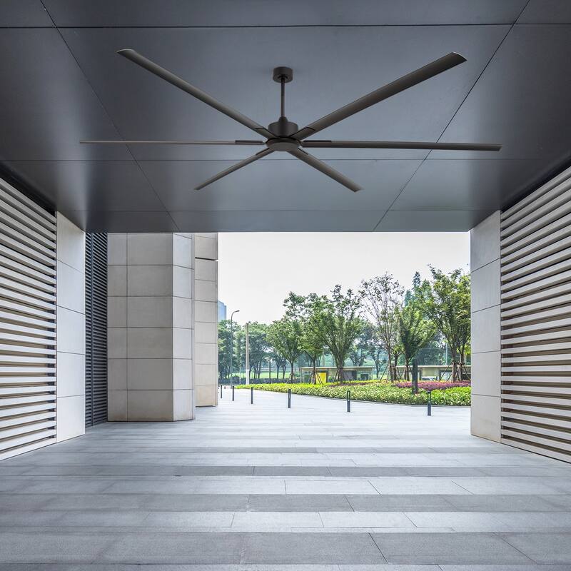 Large 96/120-inch Industrial Ceiling Fan without Light with Remote (6/8-Aluminum Blades)