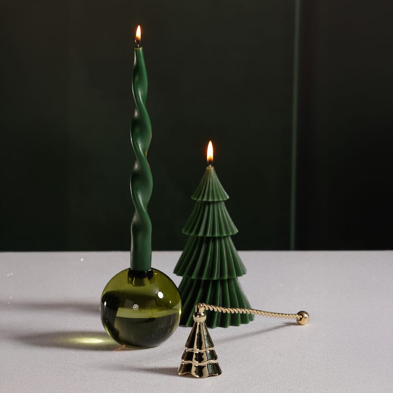 Christmas Wave Tree Design Brass Candle Snuffer