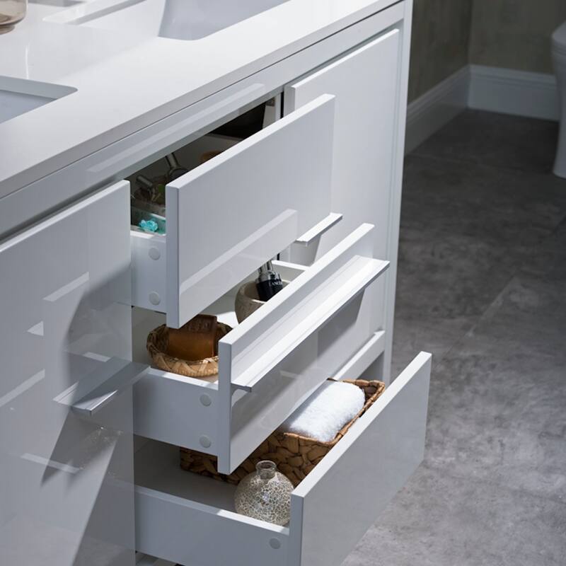 Solid Wood Bathroom Vanity with Mirror Medicine Cabinet