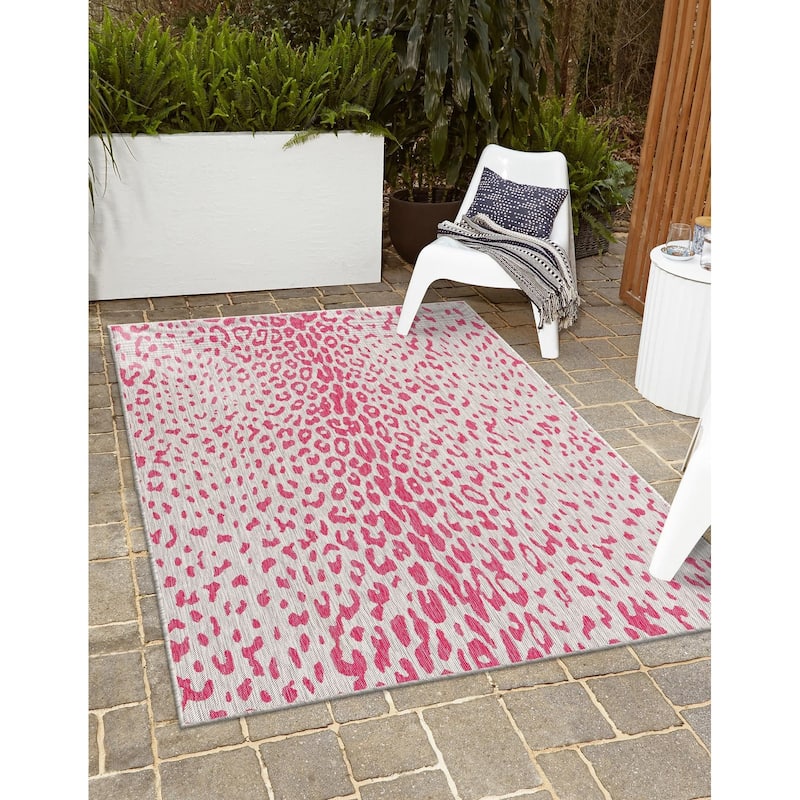 Outdoor Gallery Collection Area Rug - Pink Gray - 7'10"x11'