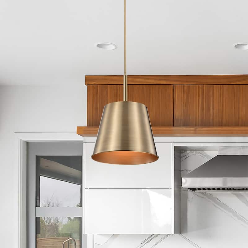 Alexis 1 Light Large Pendant Burnished Brass and Gold Finish - Burnished Brass / Gold