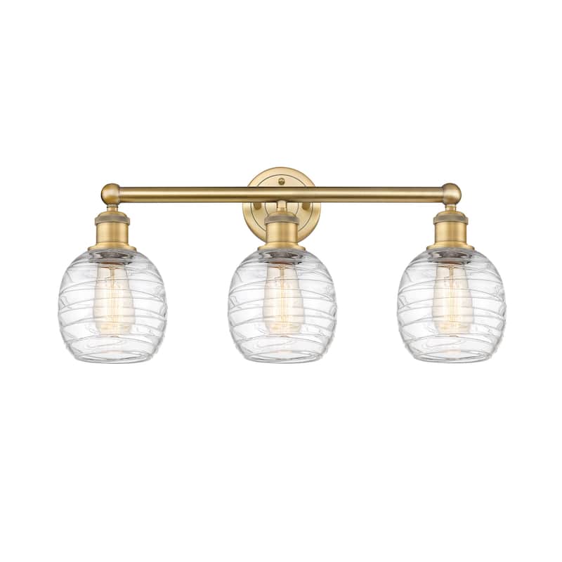 Innovations Lighting 616-3W-12-24 Belfast Vanity Belfast 3 Light 24" - Brushed Brass / Deco Swirl
