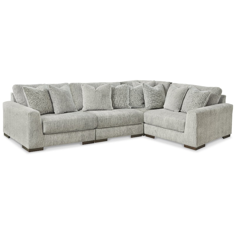 Signature Design by Ashley Regent Park Pewter 4-Piece Sectional - 132"W x 93"D x 39"H