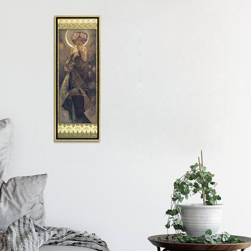 iCanvas "The Moon and the Stars- The Moon, 1902 " by Alphonse Mucha Framed Canvas Print
