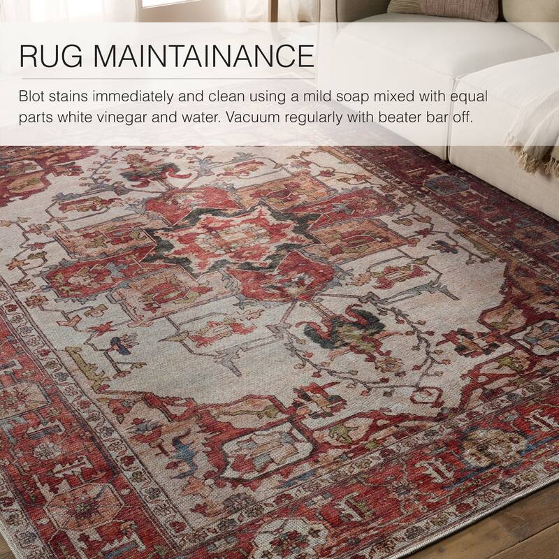 Hepburn Machine Washable Medallion Area Rug