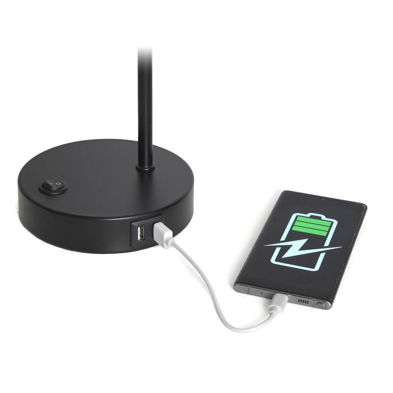 Looped Desk Lamp with Adjustable Shade - 16" - Black