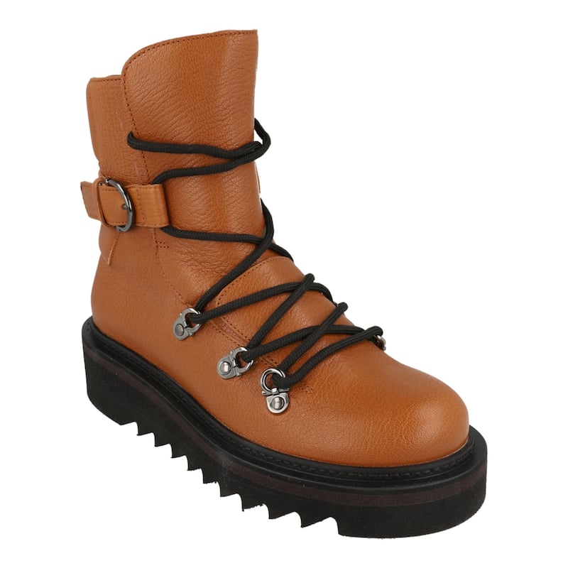 Ferragamo Elimo Lace-Up Leather Boots