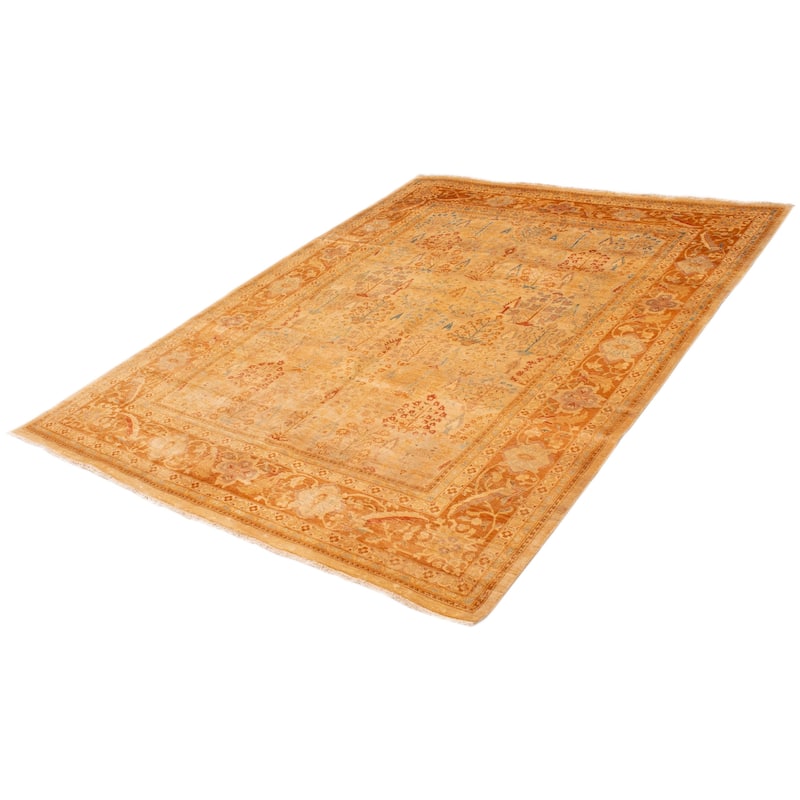 ECARPETGALLERY Hand-knotted Peshawar Oushak Beige Wool Rug - 8'10 x 11'8