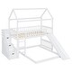 preview thumbnail 6 of 38, Friendly Design Twin Over Twin Bunk Bed with Two Drawers and Slide, House Bed with Slide