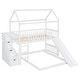 preview thumbnail 6 of 38, Friendly Design Twin over Twin Bunk Bed with Two Drawers and Slide, House Bed with Slide