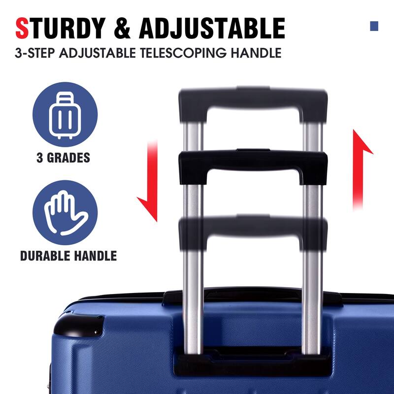 Luggage Sets 3 Piece, Expandable Hard shell ABS Suitcases with Double Spinner, Travel luggage Set with TSA Lock (20/24/28inch)