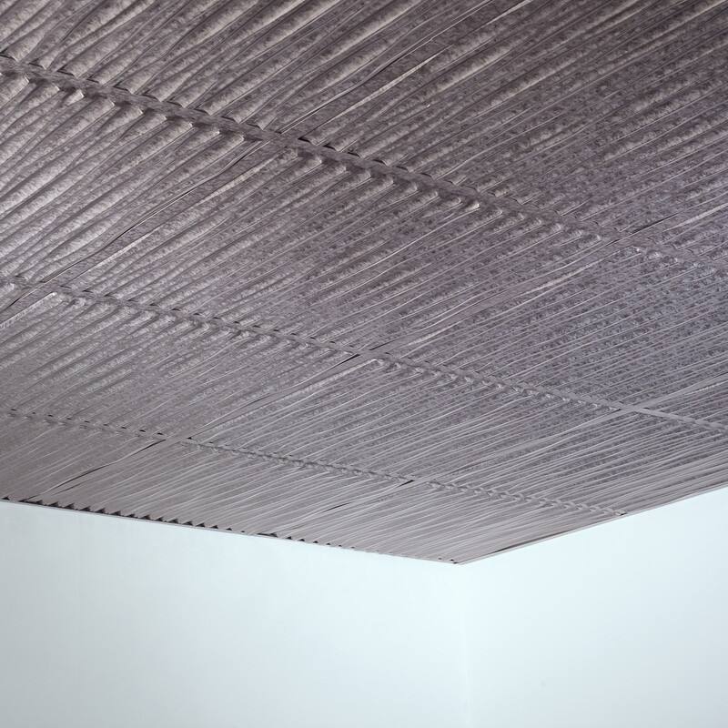 FASÄDE Dunes Decorative Vinyl 2ft x 2ft Lay in Ceiling Panel in Galvanized Steel (5 Pack)