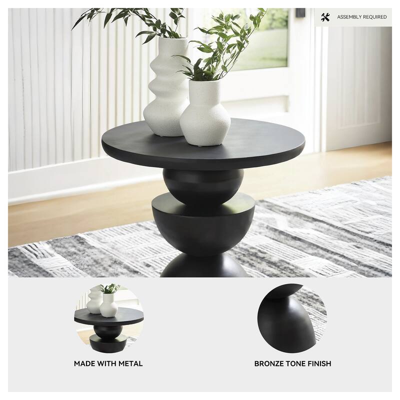 Signature Design by Ashley Kurtson Black Accent Table - 23" W x 23" D x 23" H
