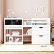 preview thumbnail 33 of 46, Stylish & Fun Design Low Loft Bed with Shelves, Drawers, Desk and Blackboard, Twin Size White