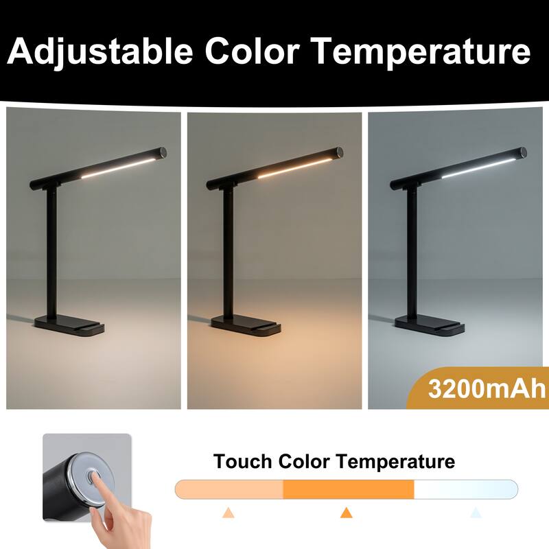 Starsky 1-Light Rechargeable Wireless LED Dimmable Desk Lamp