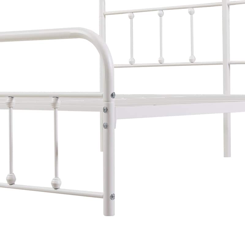 Javlergo Victorian Style Bed Frame with Arched Headboard & Footboard Twin/Full/Queen/King Size Metal Bed No Box Spring Needed