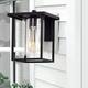 1-light Matte Black Outdoor Wall Sconce Lantern with Clear Glass Shade - W7"xD7"xH9.25"