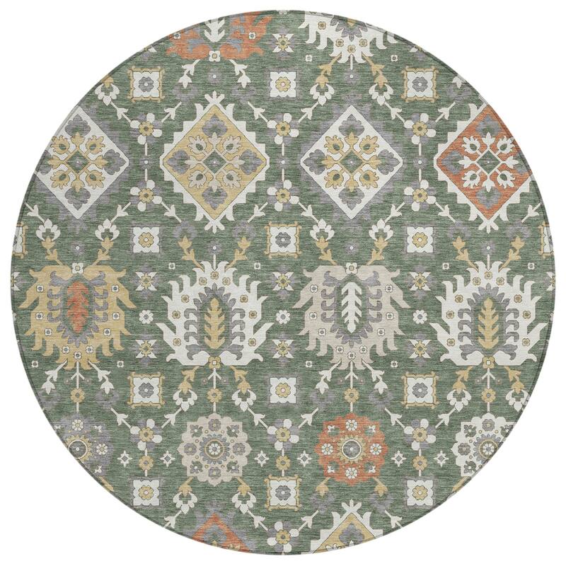 Machine Washable Indoor/Outdoor Boho Global Chantille Rug