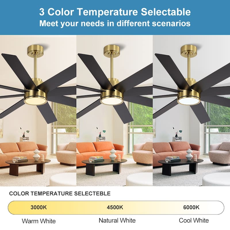 MLiAN 72 in. 8 Plywood Blades Indoor LED Ceiling Fan With Remote......