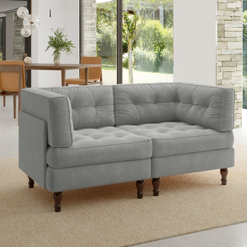 Oversized Sofa Corduroy Tufted Modular Sectional Set