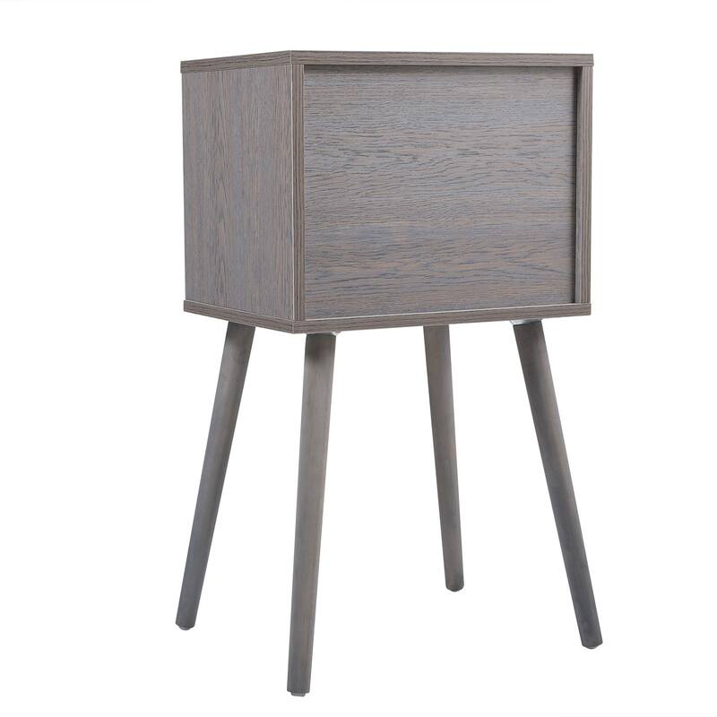 Set Of 2 Bedside Table With Two Drawer Storage Design For Living Room Sofa -