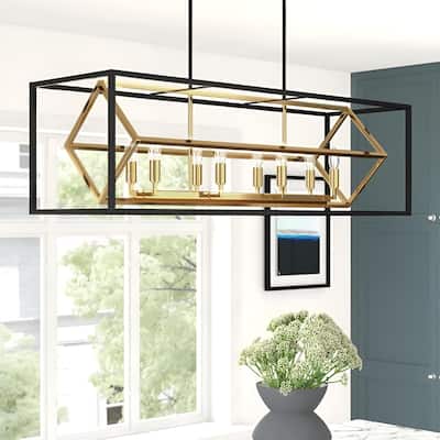 Mercer Rectangular Kitchen Island Light 8-Light Geometric Fixture