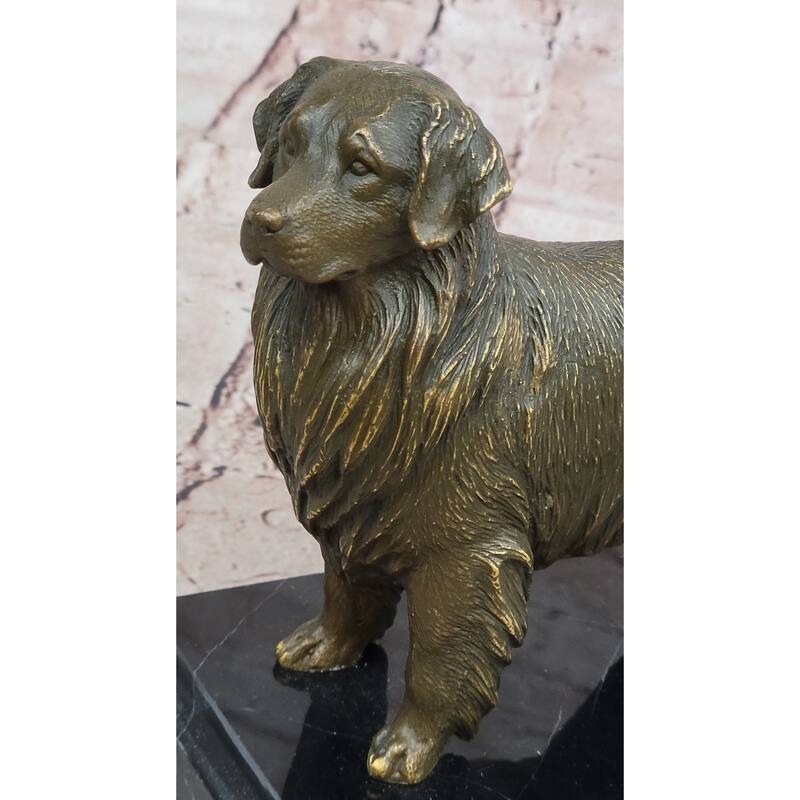 Bronze Golden Retriever Imitative Dog Statue Realistic Pet Sculpture Decor