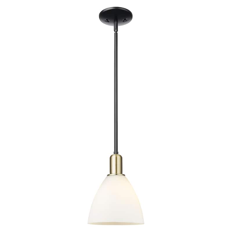 Innovations Lighting Endless Possibilities Arcadia - Bristol - 1 Light 8" Stem Hung Mini Pendant - Black Antique Brass/Matte White