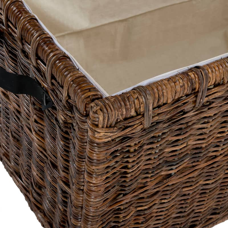 Happimess Michael 35" Wicker Storage Trunk, Brown - Butterscotch