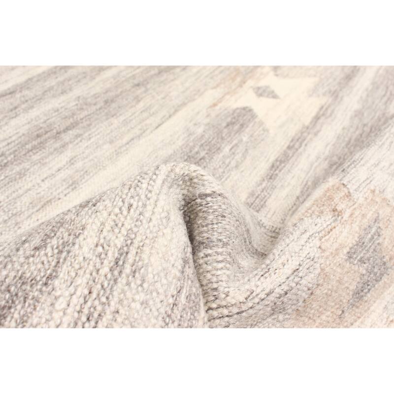 ECARPETGALLERY Flat-Weave Ankara FW Grey Wool Kilim - 5'1 x 7'5