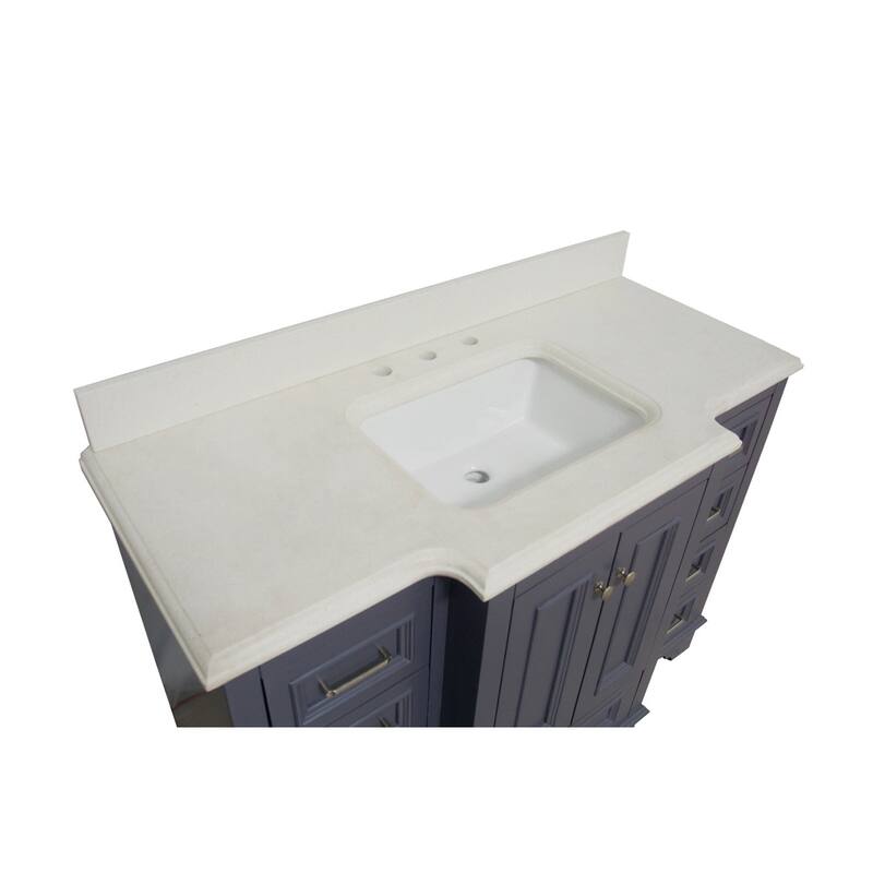 KitchenBathCollection Nantucket 48" Bathroom Vanity with Quartz Top