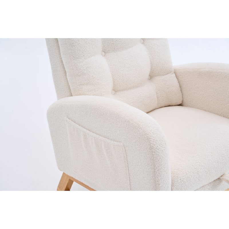 Plush Accent Rocking Chair with Footrest