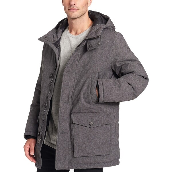 tommy hilfiger men's arctic cloth hooded city parka