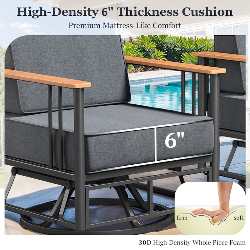 Pocassy 4PCS Sofa Swivel Chair with Table
